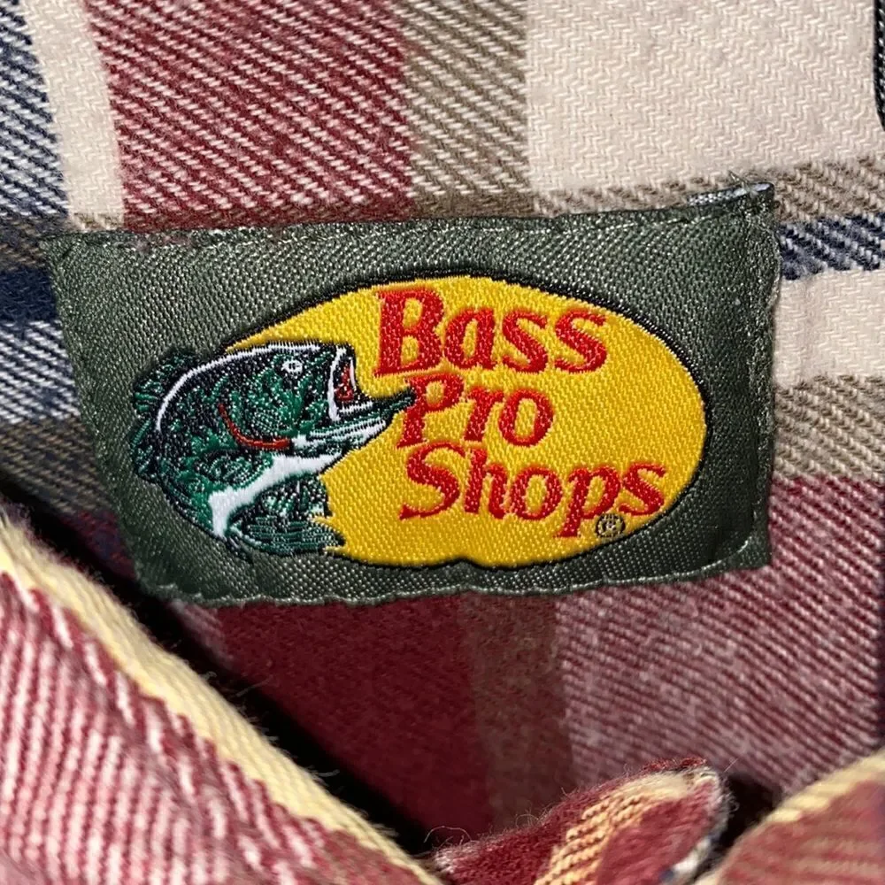 Bass Pro Shops Men’s Button Down Plaid Flannel Shirt Size XL